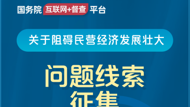 操逼美女网址国务院“互联网+督查”平台公开征集阻碍民营经济发展壮大问题线索